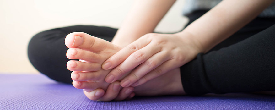 Close-up of feet with peripheral neuropathy nerve pain